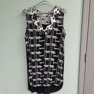 Anthropologie TINY Black and White Sleeveless Tunic Top XL